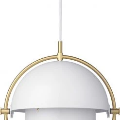 Gubi Multi-Lite Pendant - Small, Brass Base, EU White Semi Matt