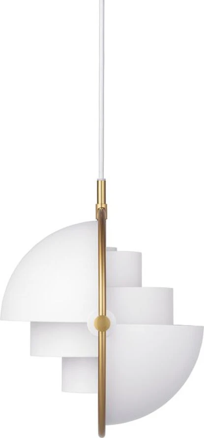 Gubi Multi-Lite Pendant - Small, Brass Base, EU White Semi Matt - Billede 2