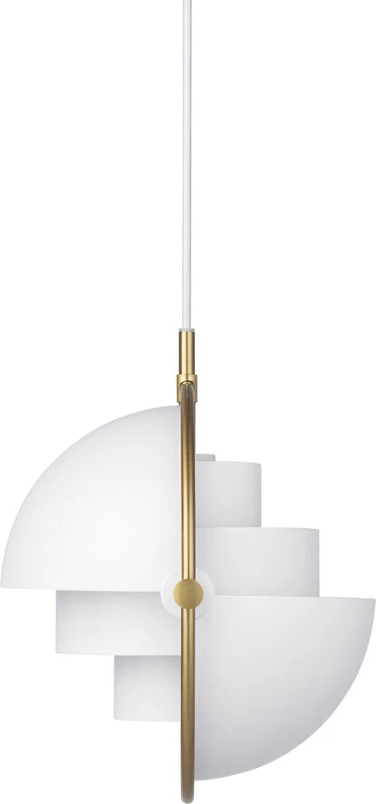 Gubi Multi-Lite Pendant - Small, Brass Base, EU White Semi Matt - Billede 3