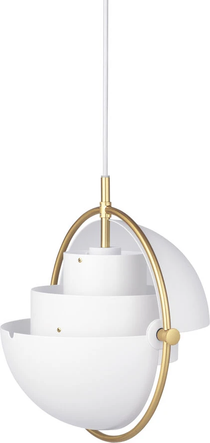 Gubi Multi-Lite Pendant - Small, Brass Base, EU White Semi Matt - Billede 4