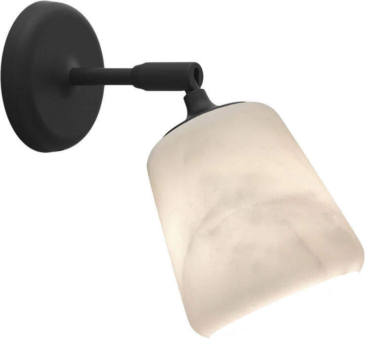 New Works Material Wall Lamp, The Black SheepWh Marble/BL RŒhvid