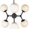 Halo Design ATOM Chandelier 6L G9 Sort/opal Glas
