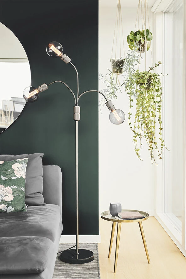 Halo Design HALO 3L Gulv 3 X E27, Gun-Black / Marmor Fod - Billede 2