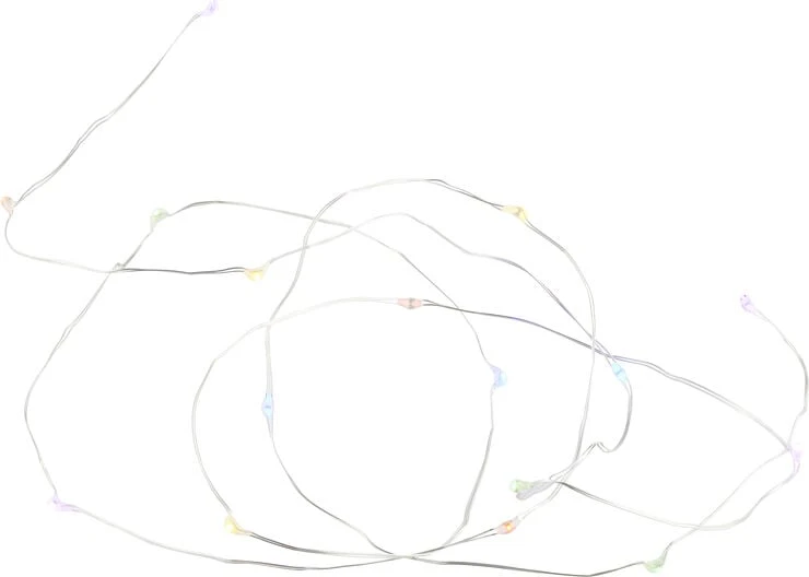 Sirius Knirke Multi Lyskæde 20L, Multi/Sølv