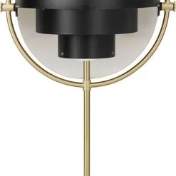 Gubi Multi-Lite Table Lamp, Brass Base, EU Black Semi Matt