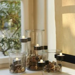 Sirius Amalia Fyrfadslys 2stk Sæt, Ø3,9xH1,8 Cm, Mørkegrå Grey