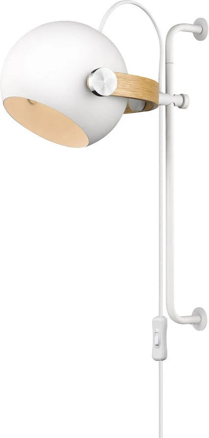 Halo Design D.C Væglampe Ø18 Long Hvid/eg Hvid