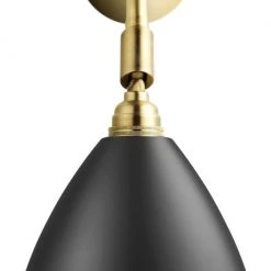 Gubi BL7 Wall Lamp 16 All Brass Parts/charcoal Black Shade
