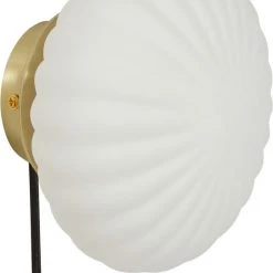Hübsch Kumu Wall Lamp Ø18 White Messing/Hvid