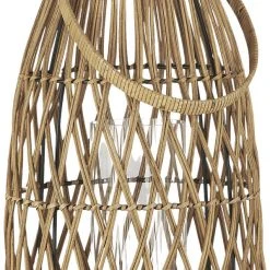 Ib Laursen Lygte Lodret Rattanflet M/glasindsats Brun