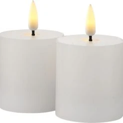 Sirius Sille Mini Genopladelig 2 Stk Sæt, Ø5xH6,5cm, Hvid White