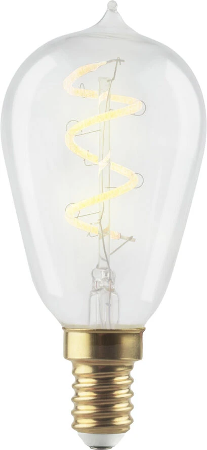 E3light E3 LED Vintage, ST45, E14, 120lm, CL, Spiral 922 Dæmpbar Transparent