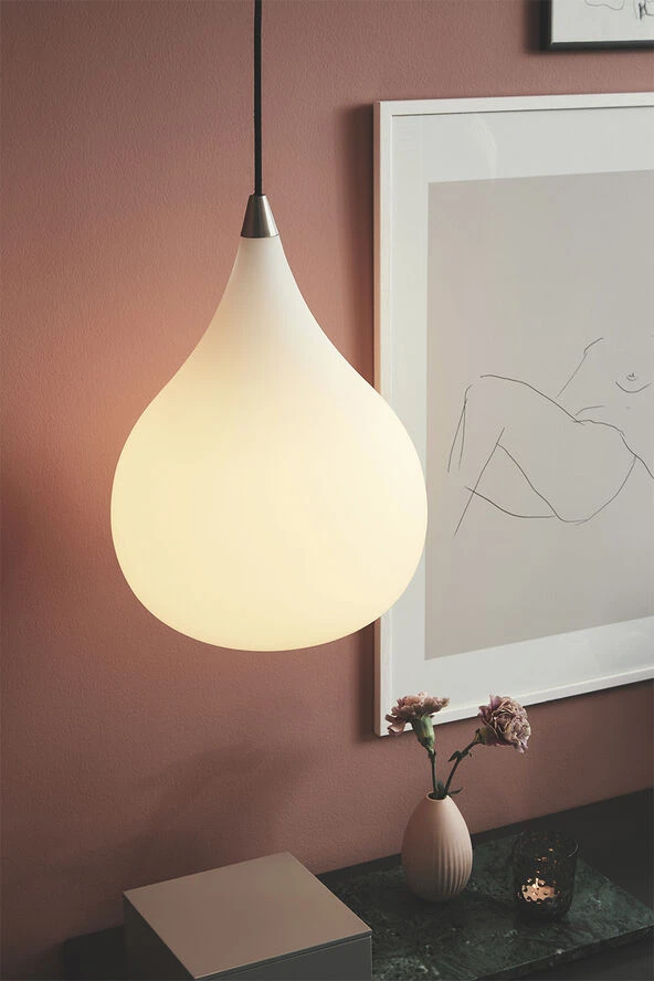 Halo Design DROPS Pendel Ø38 Opal Glas/b-stål - Billede 2