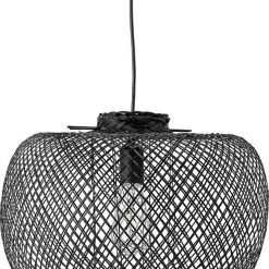 Bloomingville Pendant Lamp, Black, Bamboo Sort