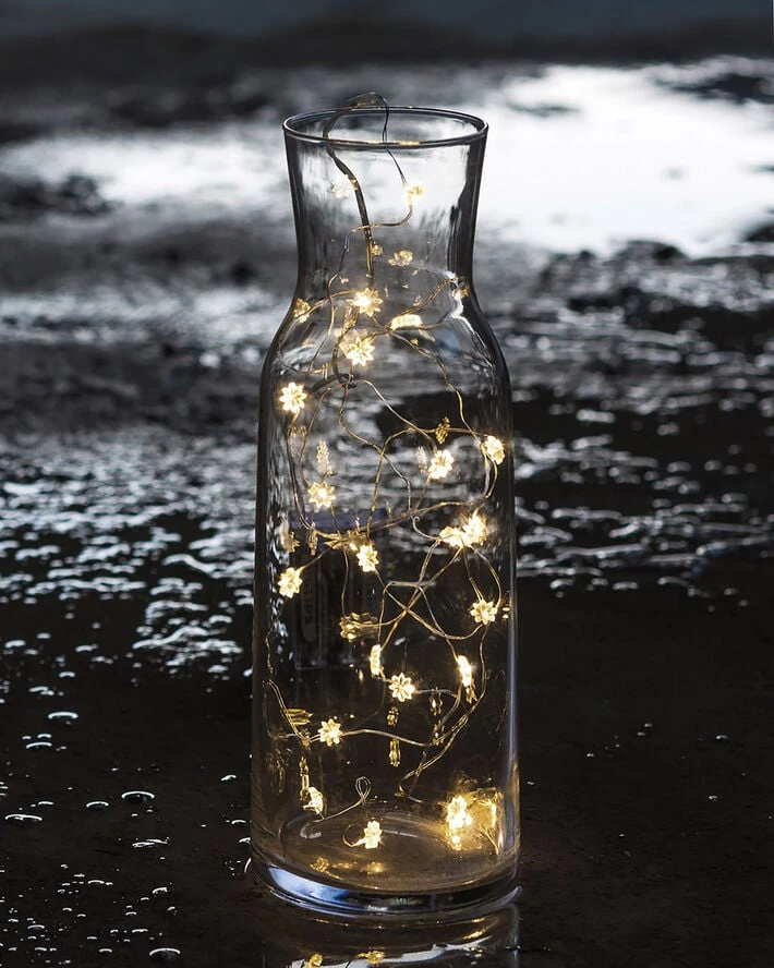 Sirius Silke Miniblomst Lyskæde 20 Lys Klar/sølv Transparent - Billede 4