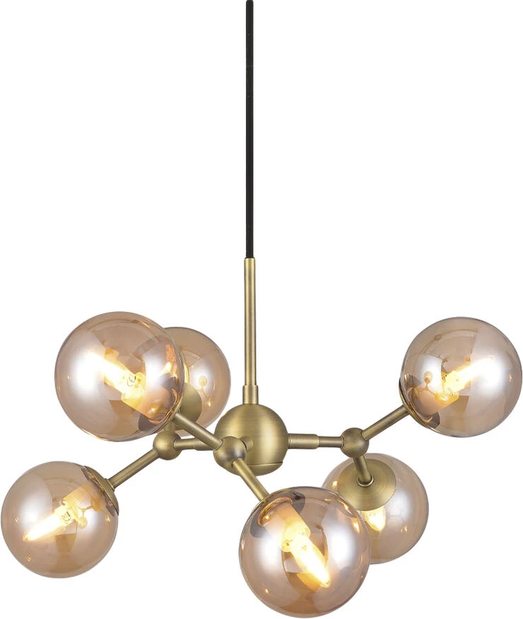 Halo Design Atom Mini Lysekrone Antik Messing 6xG9 Messing