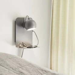 Frandsen Ball Væglampe Med USB Mat Grå Mat Grå