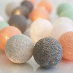 Irislights Endless Summer LED Lyskæde, 20-lys Lysgrå,mint,mørk Grå,hvid,laks