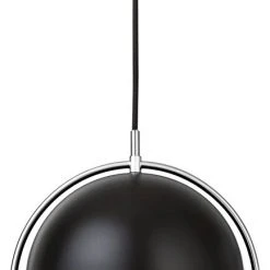 Gubi Multi-Lite Pendant - Small, Chrome Base, EU Black Semi Matt