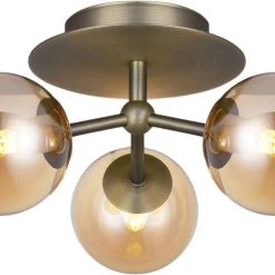 Halo Design Atom Trio Antique Brass 3XG9 Antique Messing