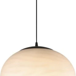 Halo Design Handmade Opal Hvid Glas Pendel Ø38cm Stofkabel Opal