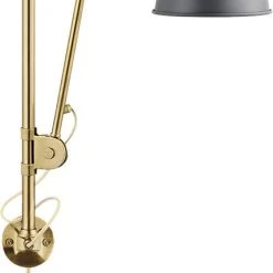 Gubi BL5 Wall Lamp 16 All Brass Parts/grey Shade