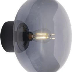 New Works Karl-Johan Wall Lamp, BL Stain Oak W. Smoke Glass Sort