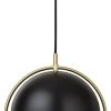 Gubi Multi-Lite Pendant - Small, Brass Base, EU Black Semi Matt