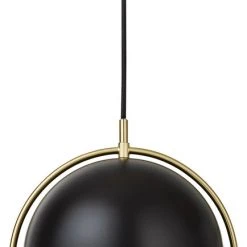 Gubi Multi-Lite Pendant - Small, Brass Base, EU Black Semi Matt