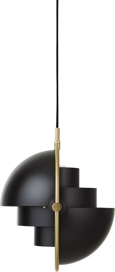 Gubi Multi-Lite Pendant - Small, Brass Base, EU Black Semi Matt - Billede 4