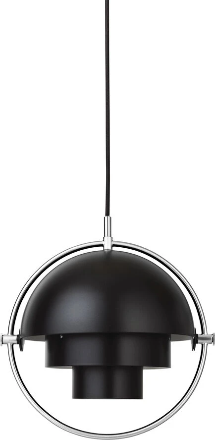 Gubi Multi-Lite Pendant - Small, Brass Base, EU Black Semi Matt - Billede 6