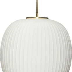 Hübsch Serene Ceiling Lamp Ø42 White Messing/Hvid